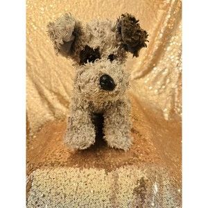 TY 11” Plush BOGGS Puppy Classic Beanie Buddy Gray Brown Curly Terrier 2009 Spot